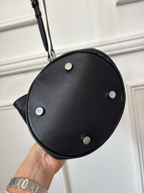Alexander Wang Black Leather Slouchy Bucket Bag with Chain