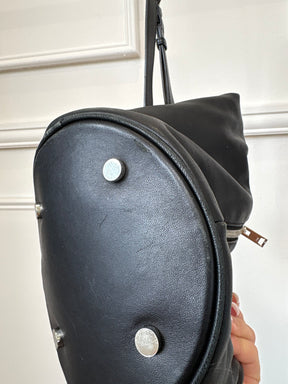 Alexander Wang Black Leather Slouchy Bucket Bag with Chain