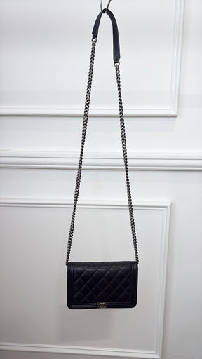 Chanel Boy Black Caviar Wallet On Chain