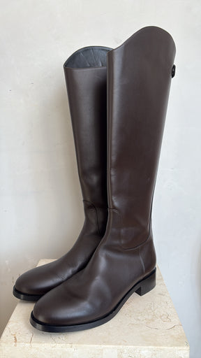 Ayede Hector Leather Knee Boots Darc Brown, 42