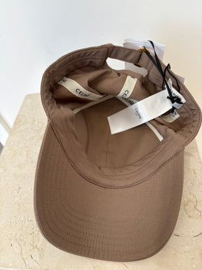 Celine Taupe Trimophe Baseball Cap, Large