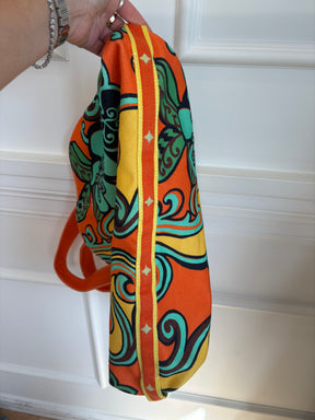 Alémais Orange Yellow and Green Floral Canvas Tote