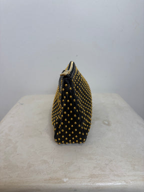 Miu Miu Gold Sudded Clutch Black