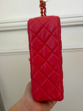 Chanel Coral Lambskin Leather Casino Chips Mini Flap