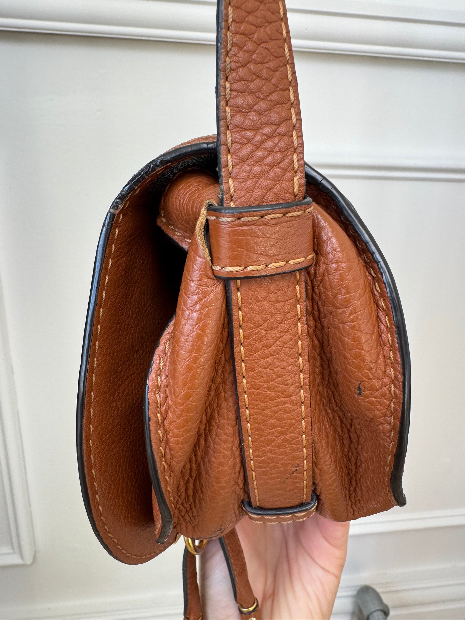 Chloé Tan Grained Leather Marcie Bag
