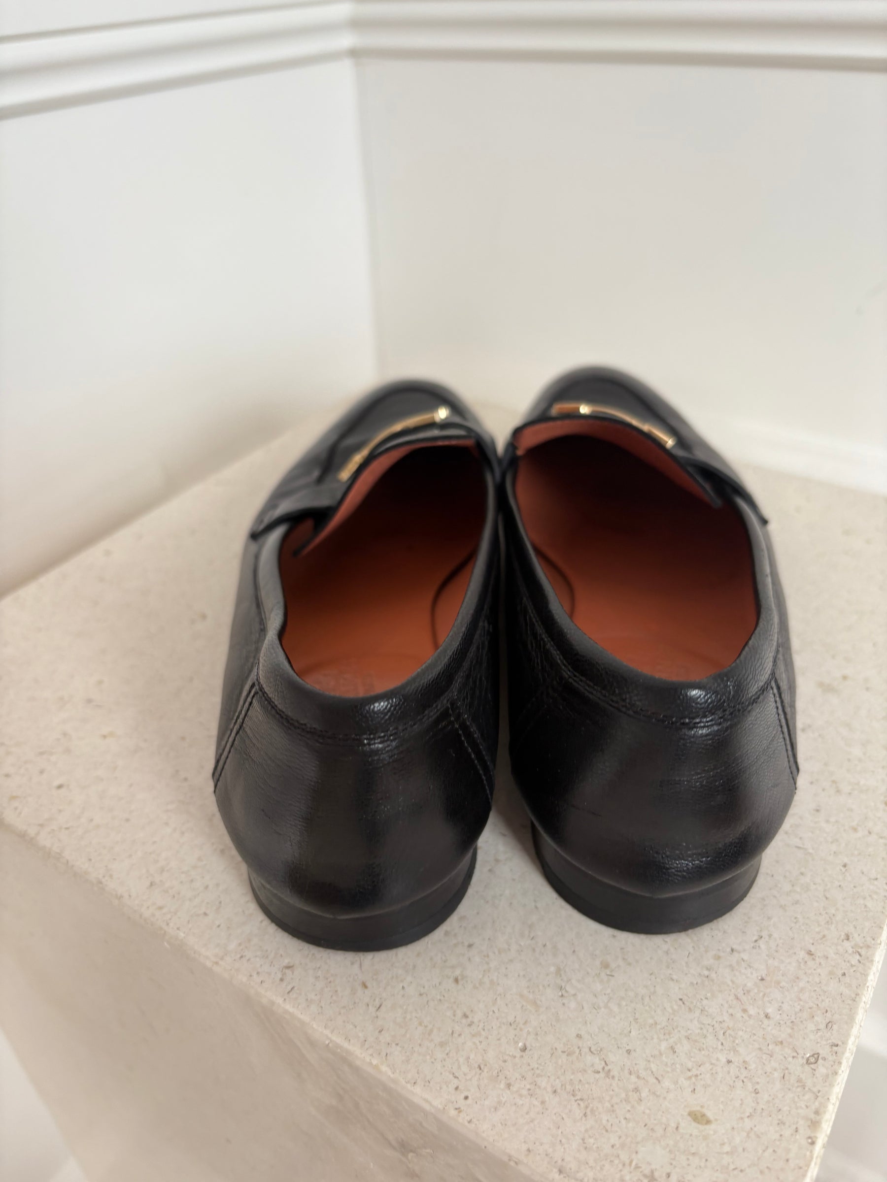 Hermès Black Leather Paris Loafer, 40