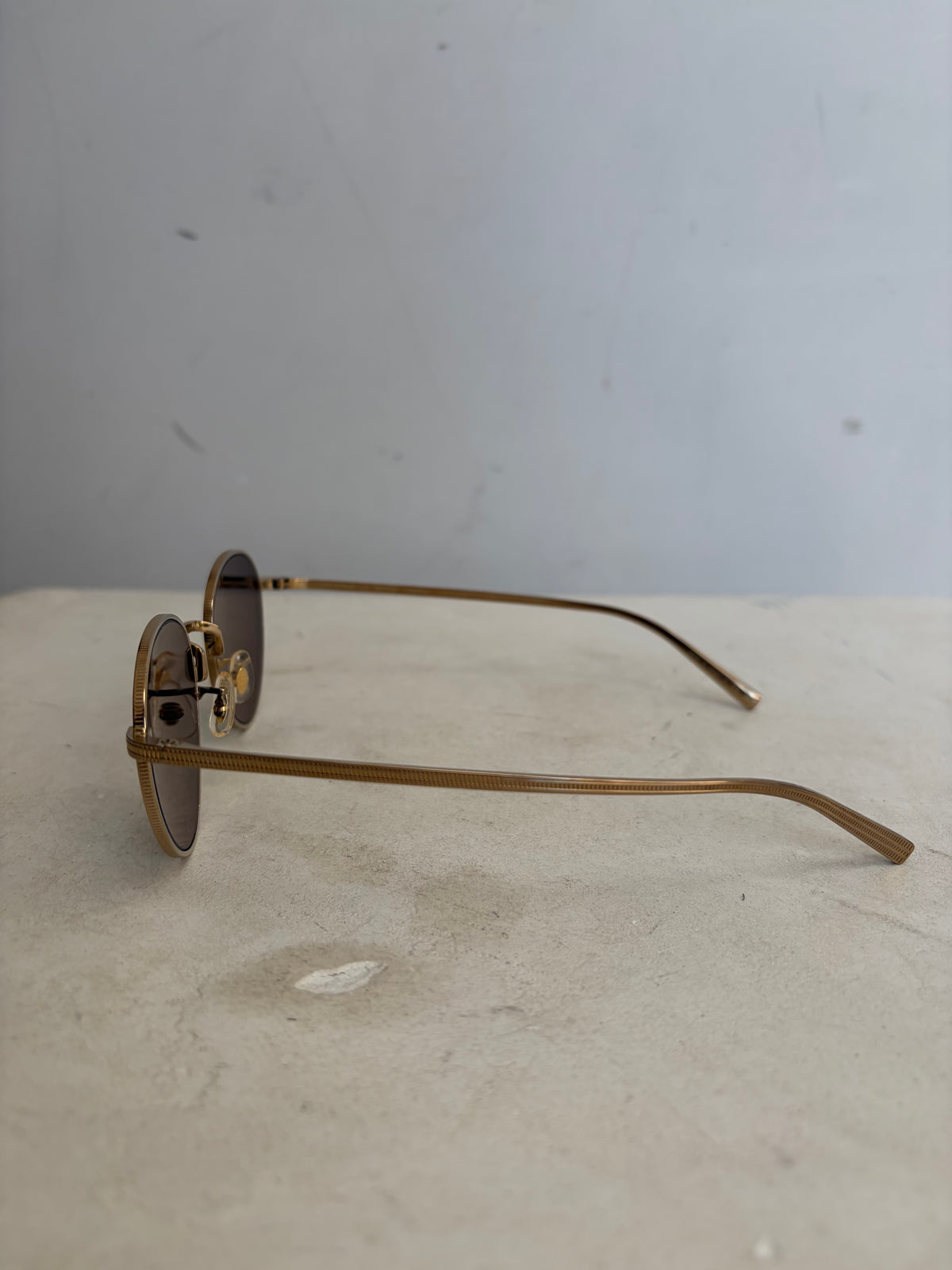 Oliver Peoples Gold Frame Round Sunglasses