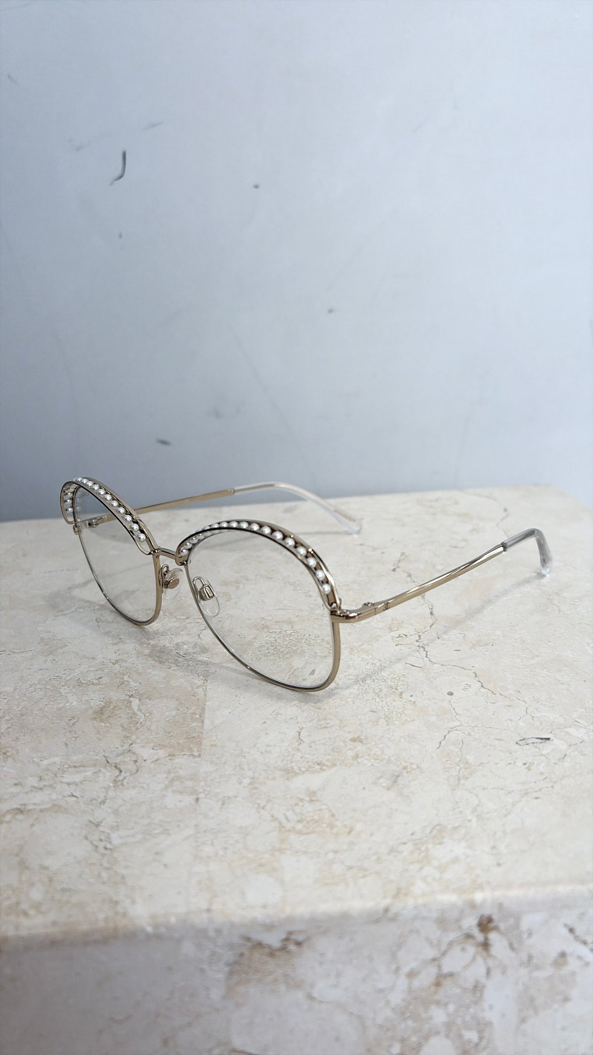 Chanel Pearl Detail Clear Glasses