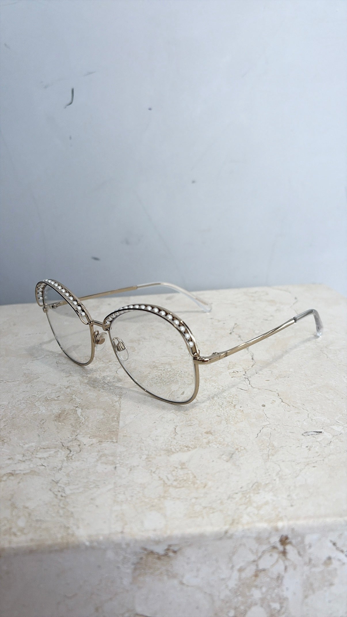 Chanel Pearl Detail Clear Glasses