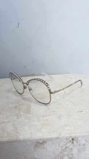 Chanel Pearl Detail Clear Glasses