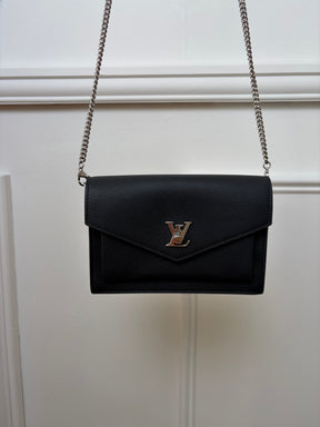 Louis Vuitton Mylockme Chain Pochette Black Silver