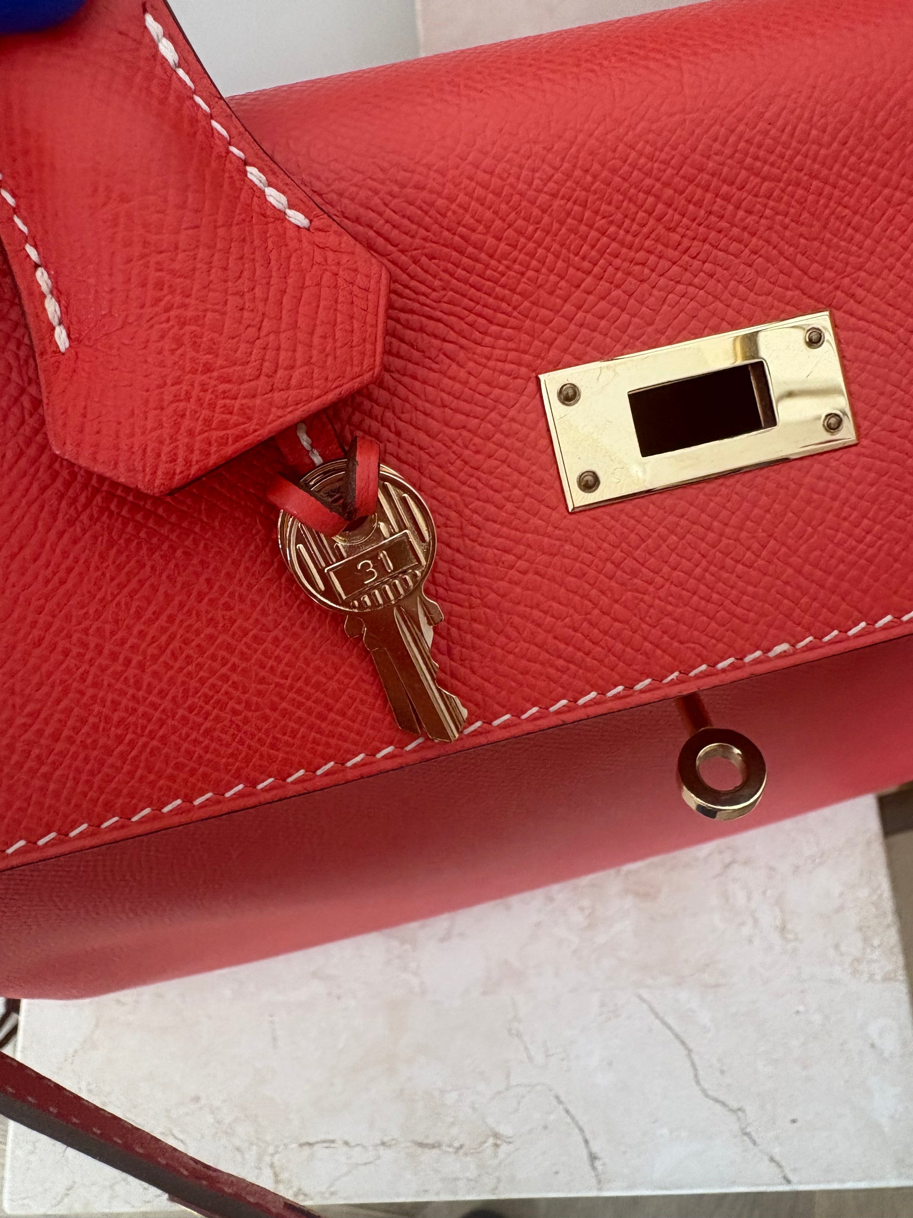 Hermès Candy Kelly Retourne 35 in Rose Jaipur Epsom Leather with Gold Leather Interior and Permabrass Hardware