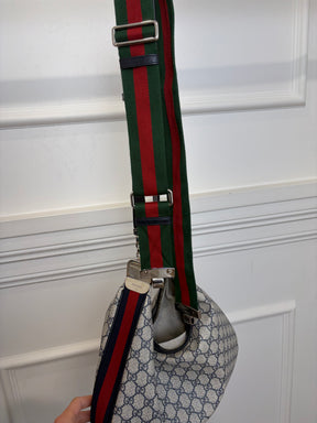 Gucci GG Supreme Canvas Attache Bag Beige / Blue Medium