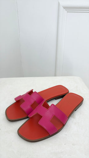 Hermès Oran Sandals Rose Flash Orange, 36