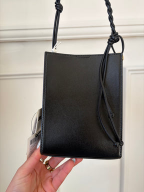 Jill Sander Medium Cannolo Leather Shoulder Bag In black