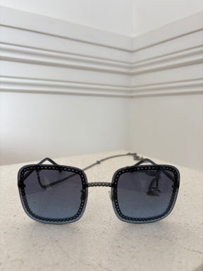 Chanel Ruthenium Chain Square Sunglasses