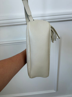 Gucci Cream Leather Blondie Logo Camera Bag