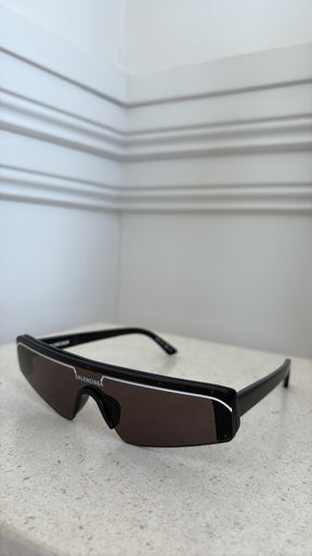 Balenciaga Black Logo Flat Top Sunglasses