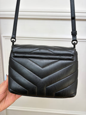 Saint Laurent Black Leather Toy Loulou Bag