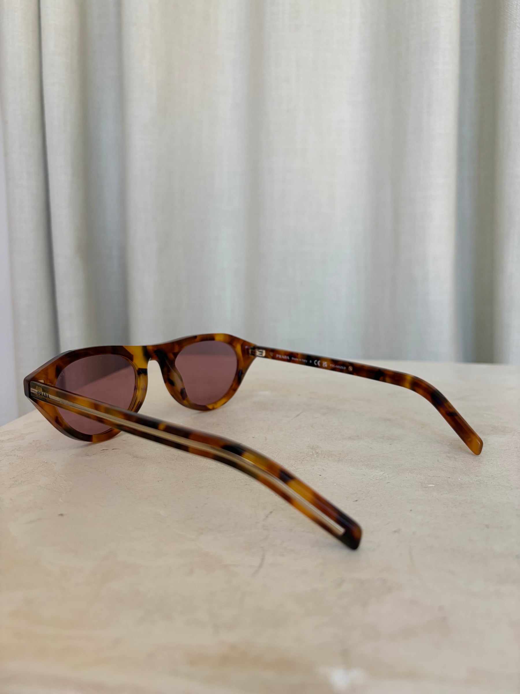 Prada Amber Tortoishell Pilot Sunglasses