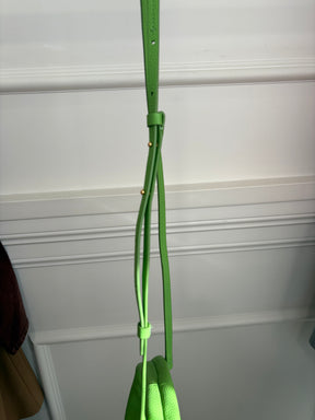Oroton Green Leather Mini Top Handle Bag