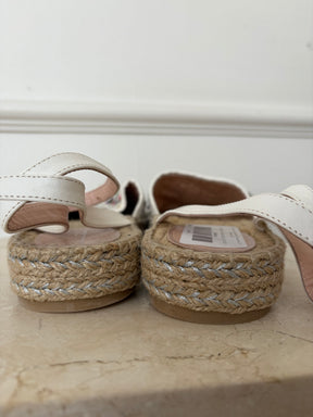 Oscar de la Renta Cream Multi Tweed Ankle Tie Espadrille, 40