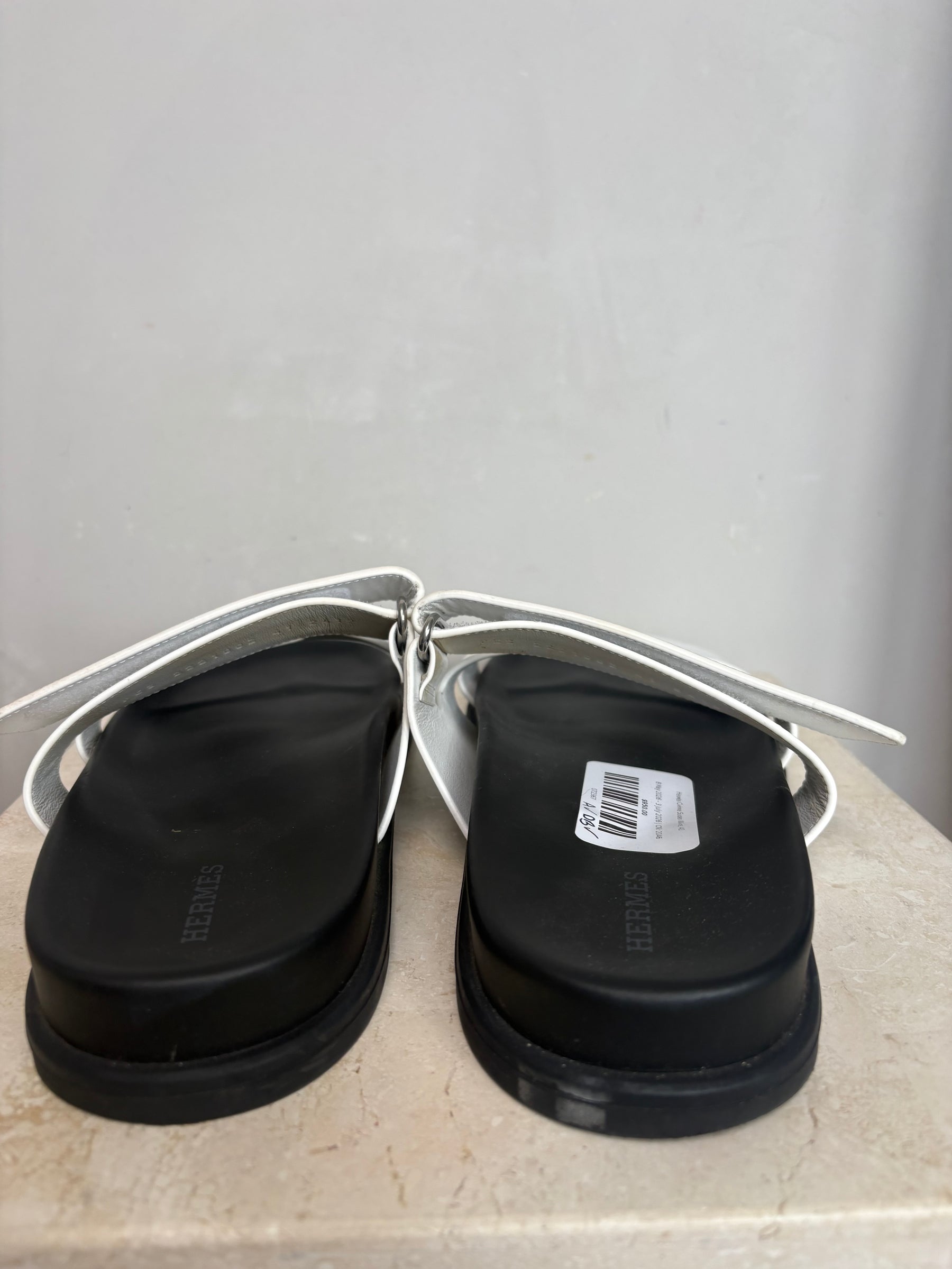 Hermès Chypre Slides White, 41