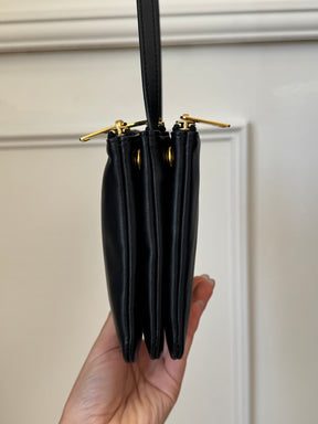 Celine Black Leather Trio Crossbody Bag
