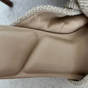 Jacquemus Neutral Bagnu Twist Detail Sandals, 38