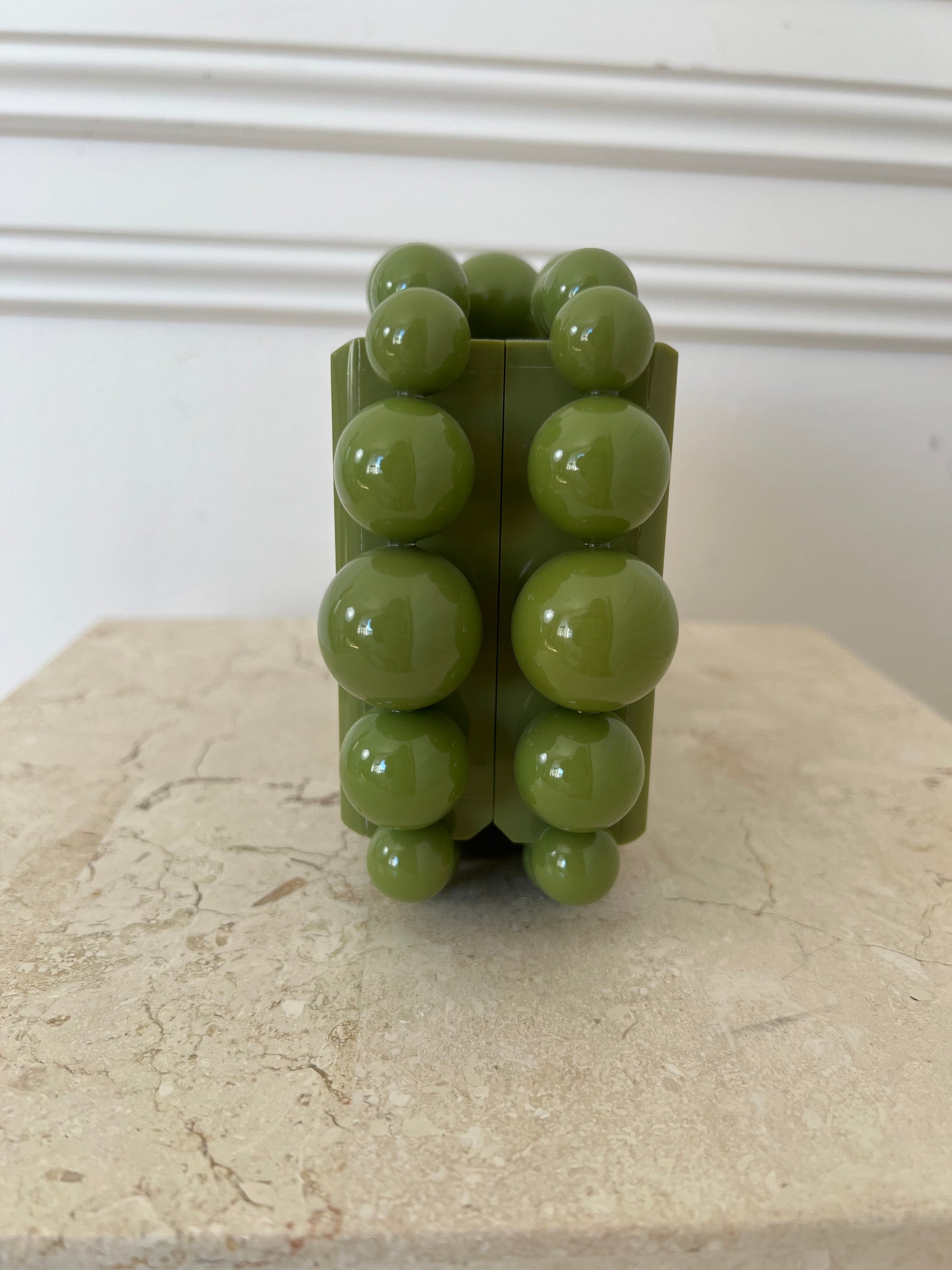 Cult Gaia Apple Green Beaded Eos Clutch