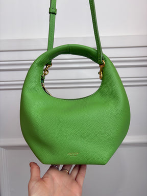 Oroton Green Leather Mini Top Handle Bag