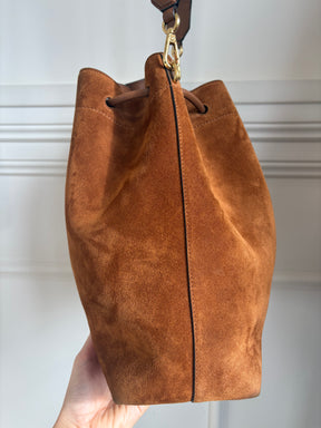 Jimmy Choo Bon Bon Bucket Bag In Tan/Gold