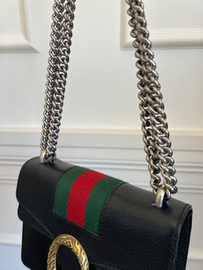 Gucci Mini Web Dionysus Shoulder Bag Black