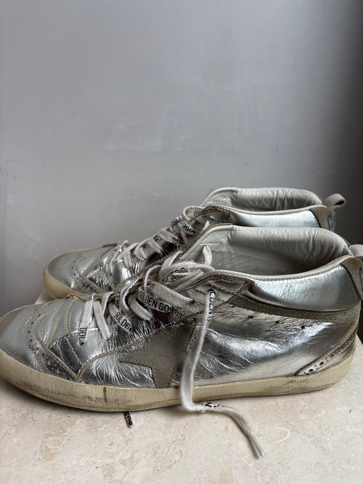 Golden Goose Silver Midstar Sneakers, 40