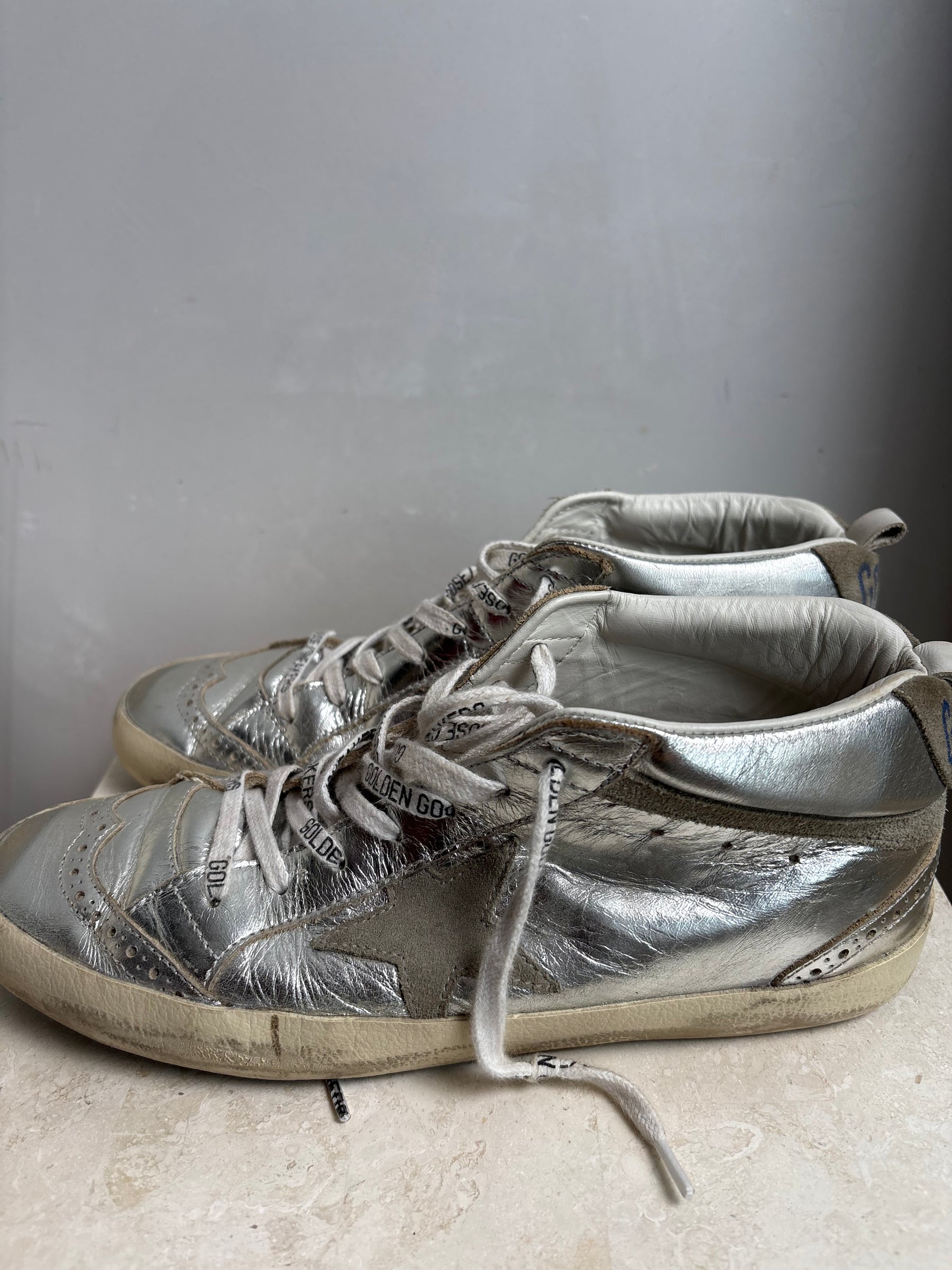 Golden Goose Silver Midstar Sneakers, 40