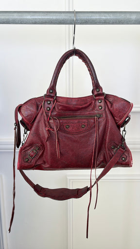 Balenciaga Merlot City Bag
