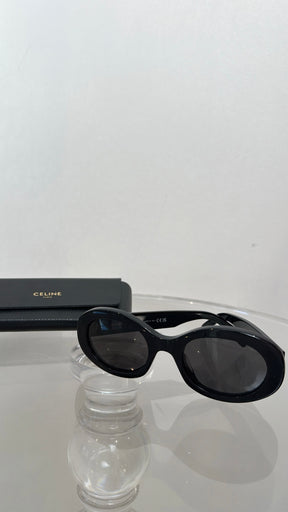 Celine Black Oval Triomphe Sunglasses