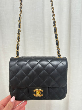 Chanel Mini Flap Bag Black With Gold Plated Hardware