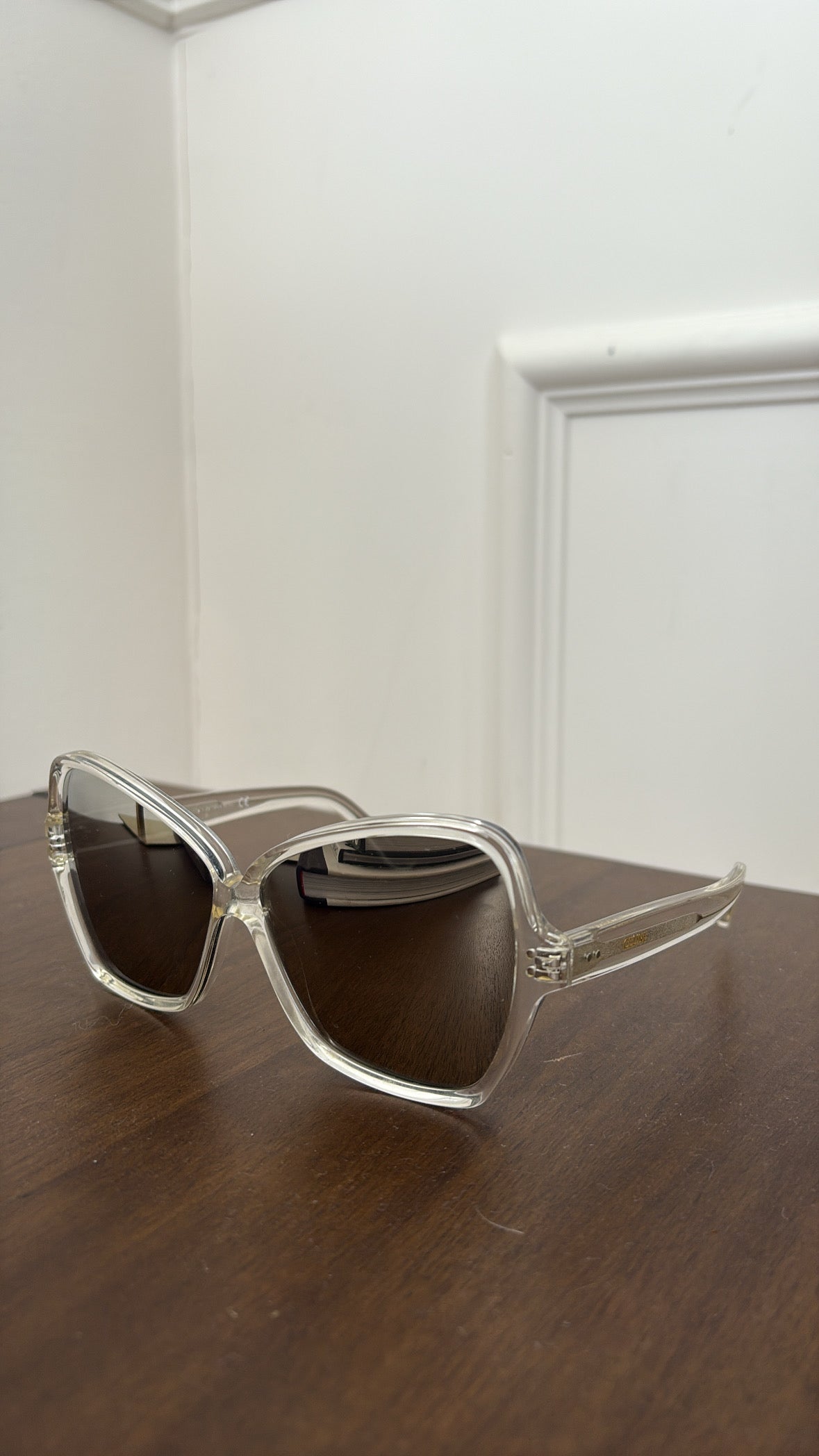 Céline Clear Butterfly Mirrored Sunglasses