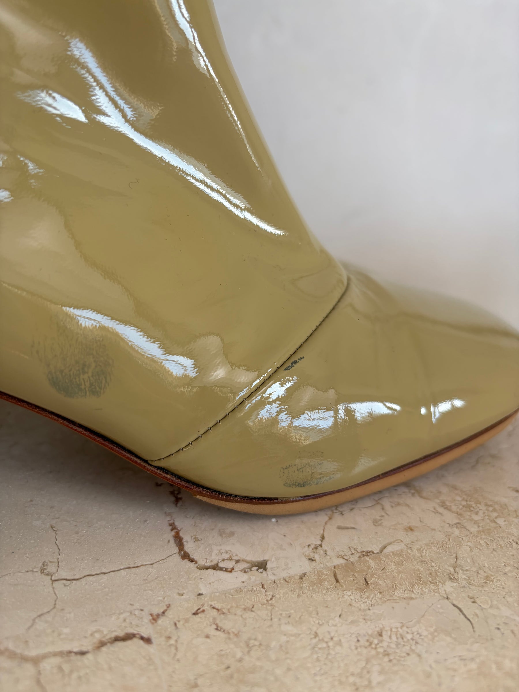 Forte Forte Beige Patent Ankle Boots, 39