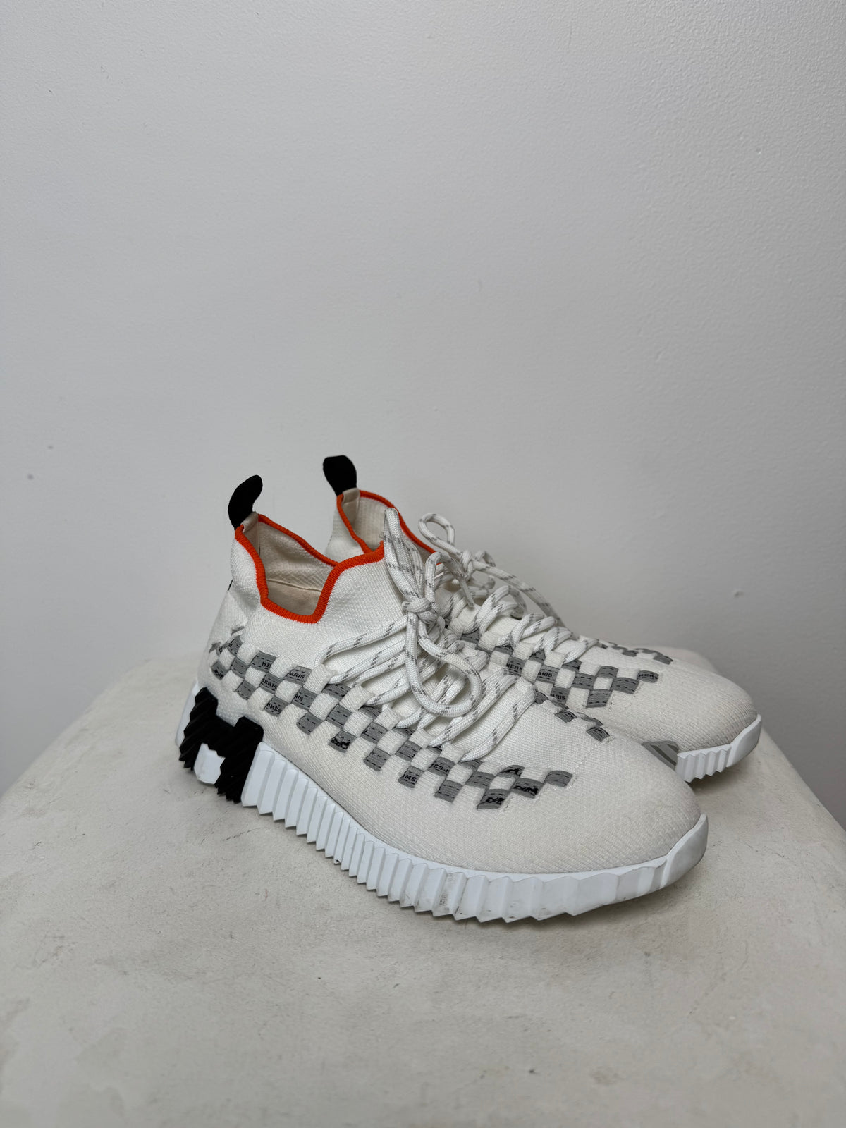 Hermès White Grey and Black H Bouncing Sneaker, 36.5