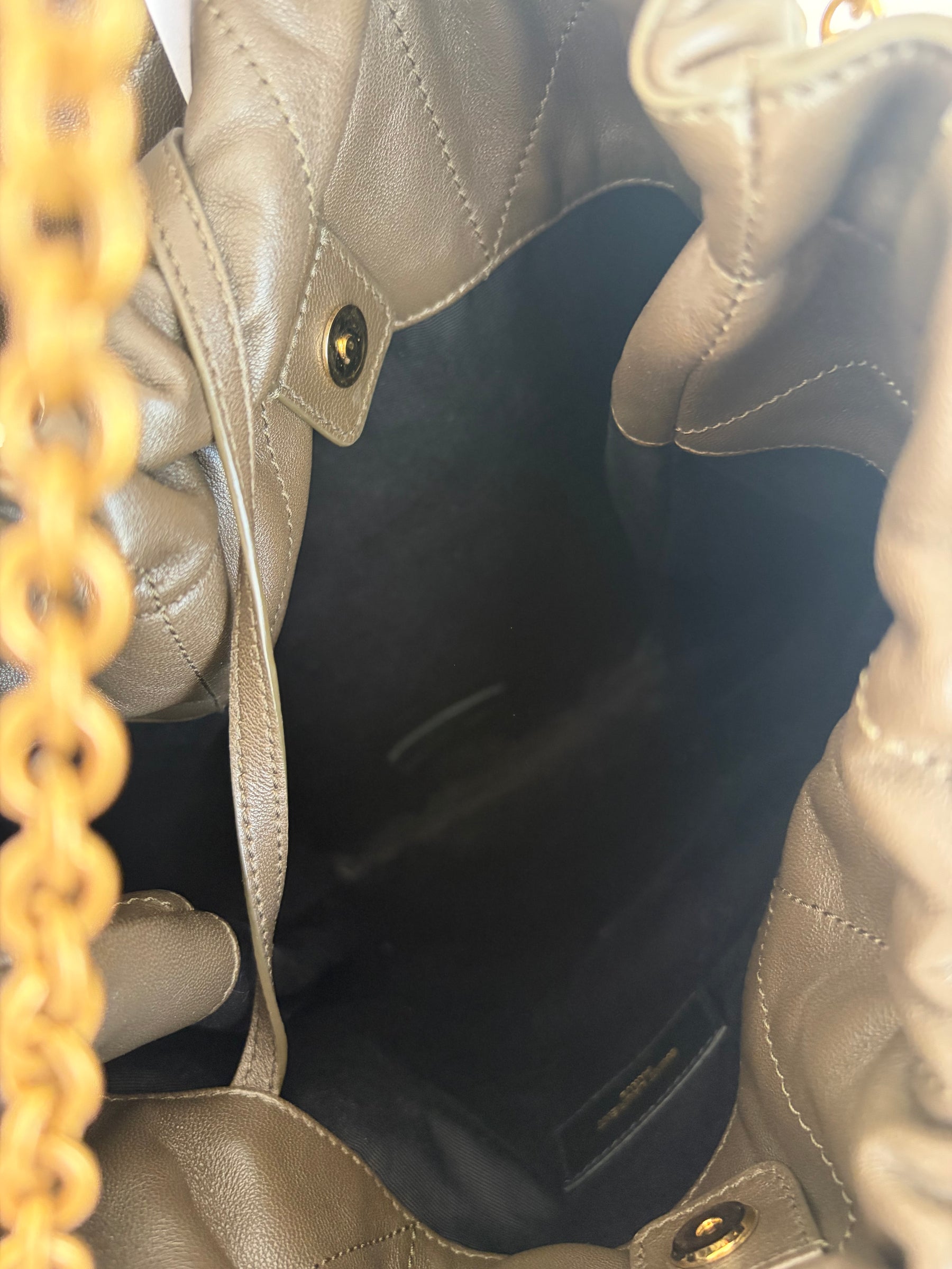 Saint Laurent Khaki Leather Jamie Shoulder Bag