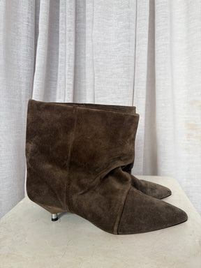 Isabel Marant Ebbi Kitten Heel Suede Boots Brown, 41