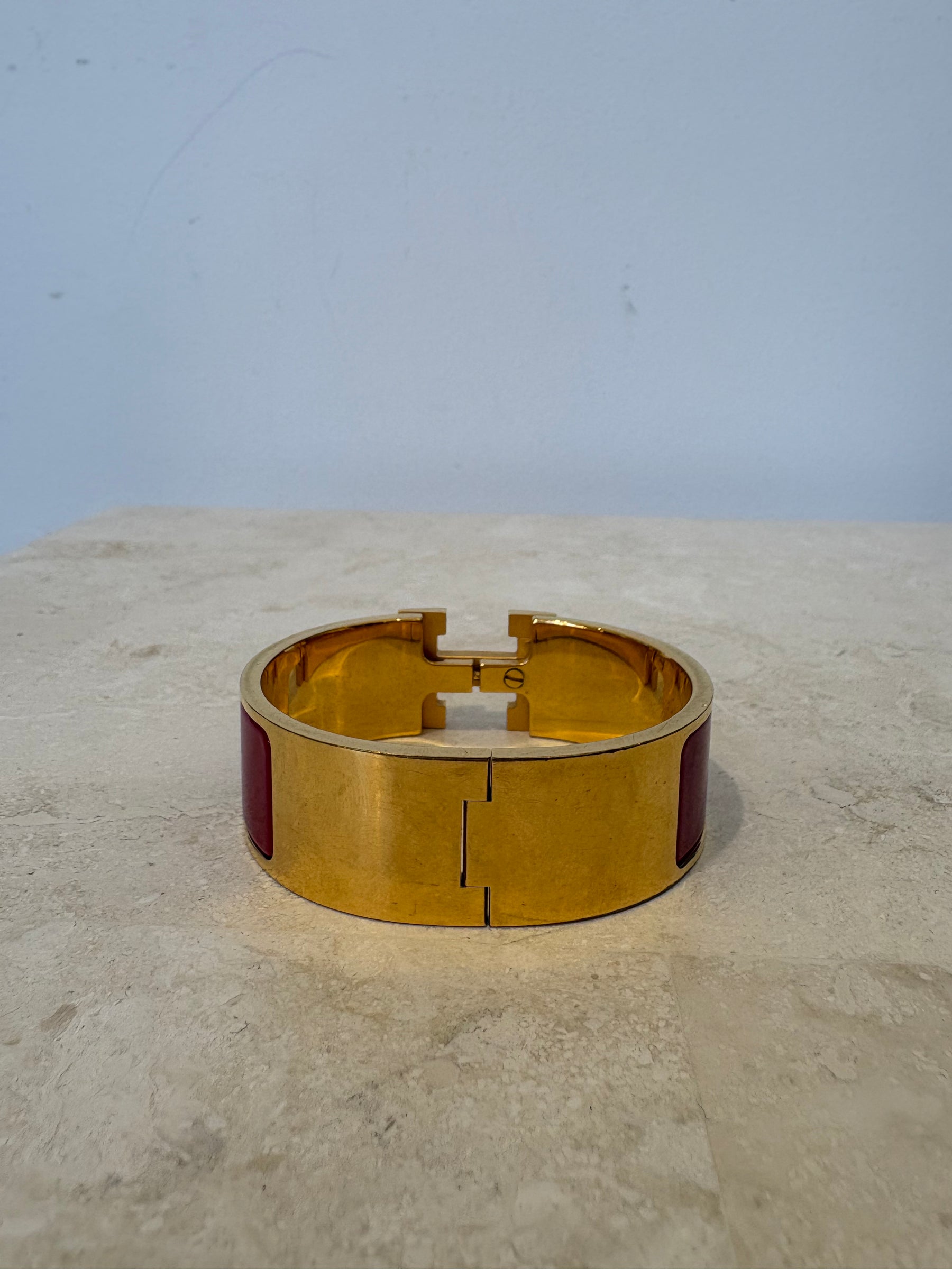Hermès Red Gold Clic H Bracelet, L/XL