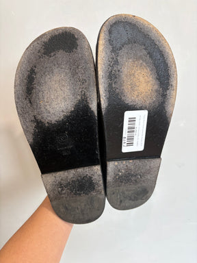 Chanel Black Caviar Leather Dad Sandals, 35.5
