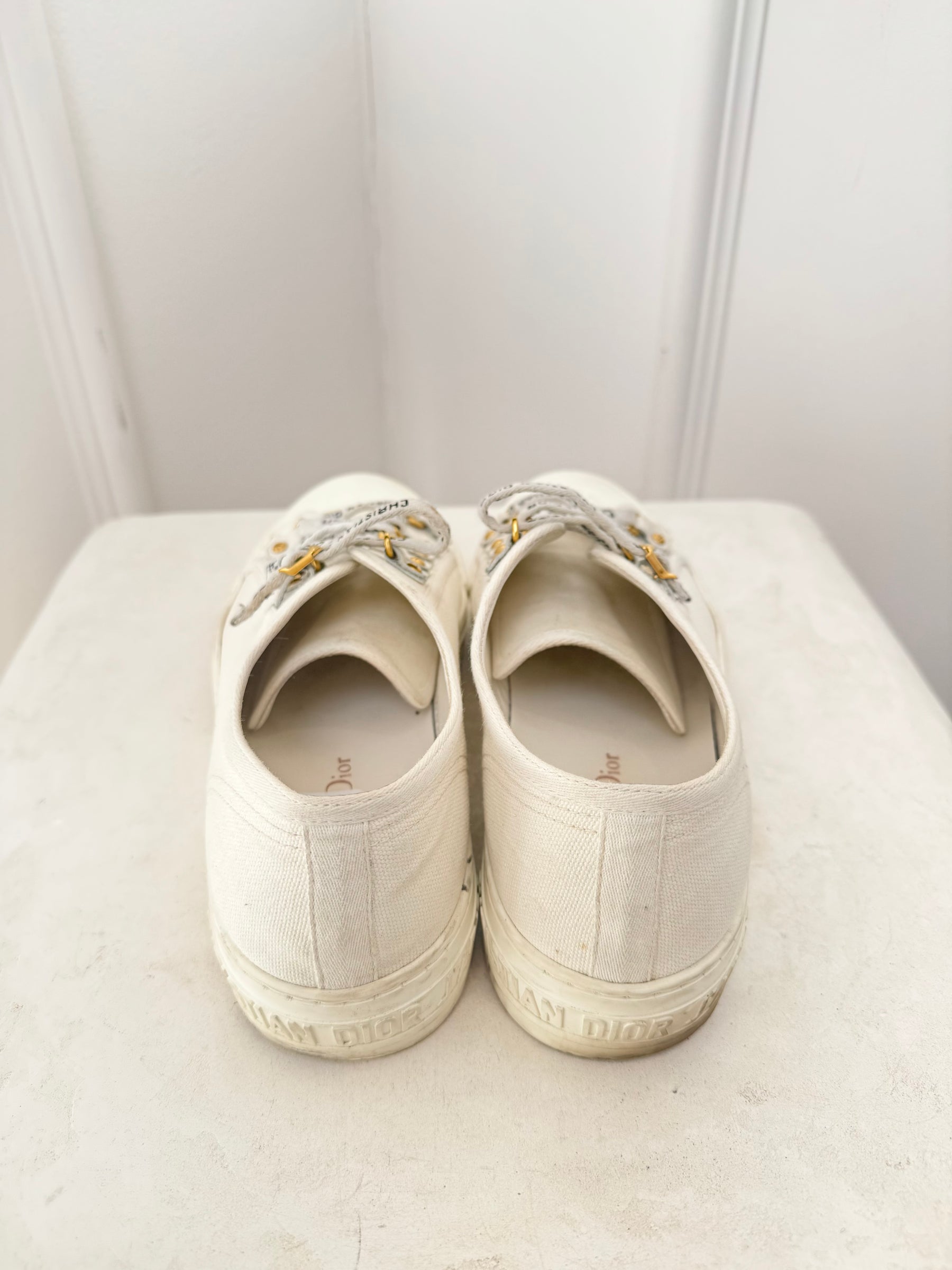 Dior White Canvas Jadior Sneakers, 39