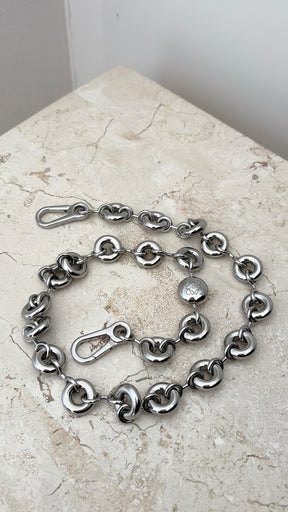 Loewe Silver Pebble Bag Chain
