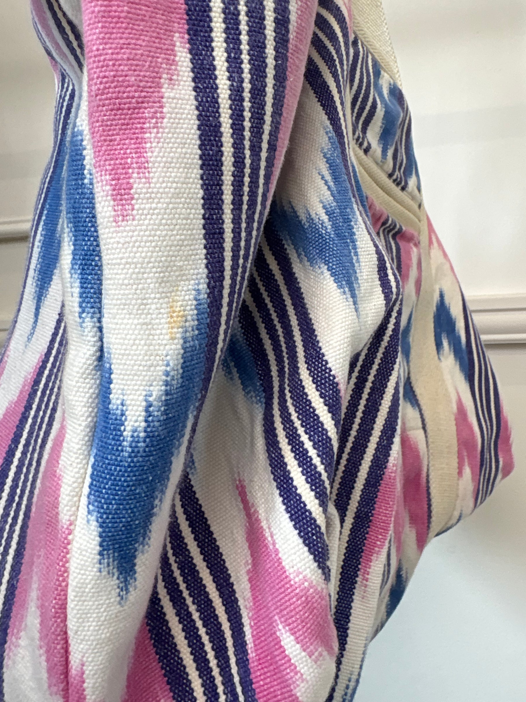 Isabel Marant White, Pink and Blue Printed Canvas Logo Tote