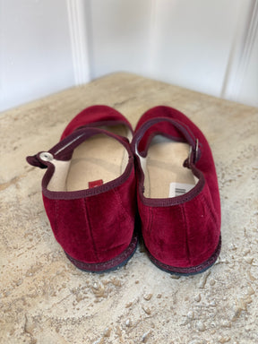 ViBi VENEZiA Marroon Velvet Mary Jane Flats, 40