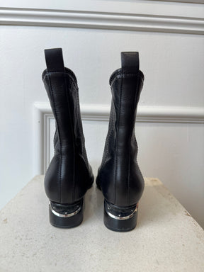 Alexander Wang Black Leather Ankle Boot, 36.5
